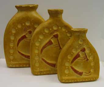Mexican Terra Cotta -  Kokopelli Clay Jug Set